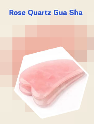 Rose quartz gua sha tool