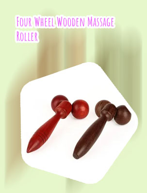 Wooden face massage roller